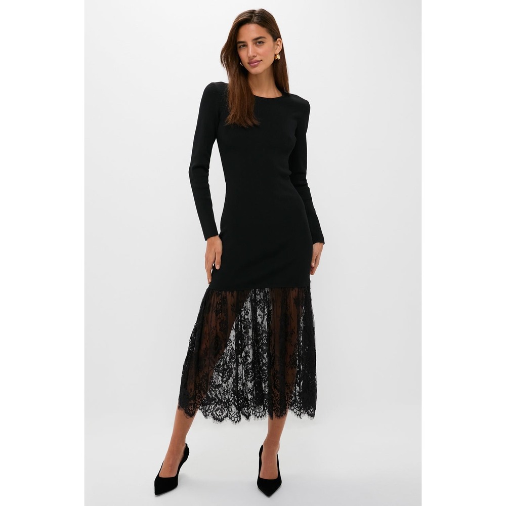 Tuckernuck Hyacinth House Giavanna Black Lace Maxi Dress (MSRP: $178) Small